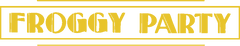 Yellow 'PROGGY PARTY' text on a black background